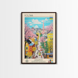 Poltava Ukraine Travel Poster Framed Canvas Print, Midcentury Modern Art, Pop Art Wall Decor, Scenic Living Room Art, Bedroom Gift
