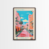 Reggio Emilia Italy Travel Poster Framed Canvas Print, Midcentury Modern Art, Pop Art Wall Decor, Scenic Wall Art, Living Room Decoration, Office Art