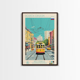 Rostov-on-Don Russia Travel Poster Framed Canvas Print, Midcentury Modern Art, Pop Art Wall Decor, Scenic Wall Art, Living Room Decoration, Office Art