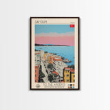 Samsun Turkey Travel Poster Framed Canvas Print, Midcentury Modern Art, Pop Art Wall Decor, Living Room Art, Vacation Gift