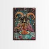 Halloween Sinister Alchemist Framed Canvas Print, Wall Art, Living Room Decor, Halloween Decoration, Spooky Art, Haunted House Art