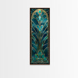 Art Deco Stained Glass Print, Framed Canvas, Wood Frame Wall Art, Retro Style Decor, Roaring 20s Inspired Wall Art