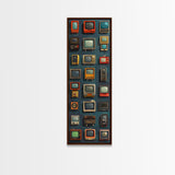 Retro Televions Framed Canvas Print, Retro Decor, Man Cave Art, Gift For Him