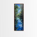Majestic Waterfall In A Tropical Jungle Skinny Art Framed Canvas Print For Living Room Or Guest Room Wall Art
