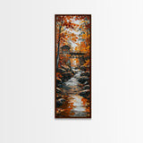 The Autumn Bridge, Framed Canvas print, New England Landscape Painting Print, Wall Art, Home Decor