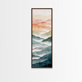 Rolling Hills And Layered Mountains In Soft Pastel Hues Ukiyo-e Wood Block Print Skinny Art Framed Canvas Print
