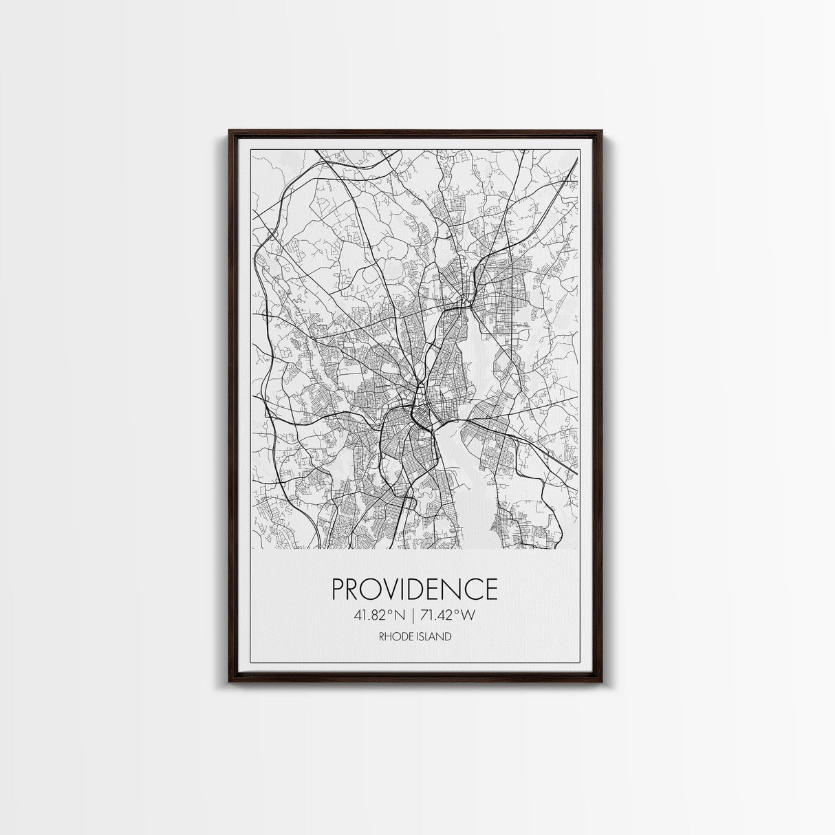Providence Street Map, Rhode Island Map, City Map Art, Minimalist Art, Wall Art, Canvas Print, Bedroom Wall Décor, Gift For Couples,