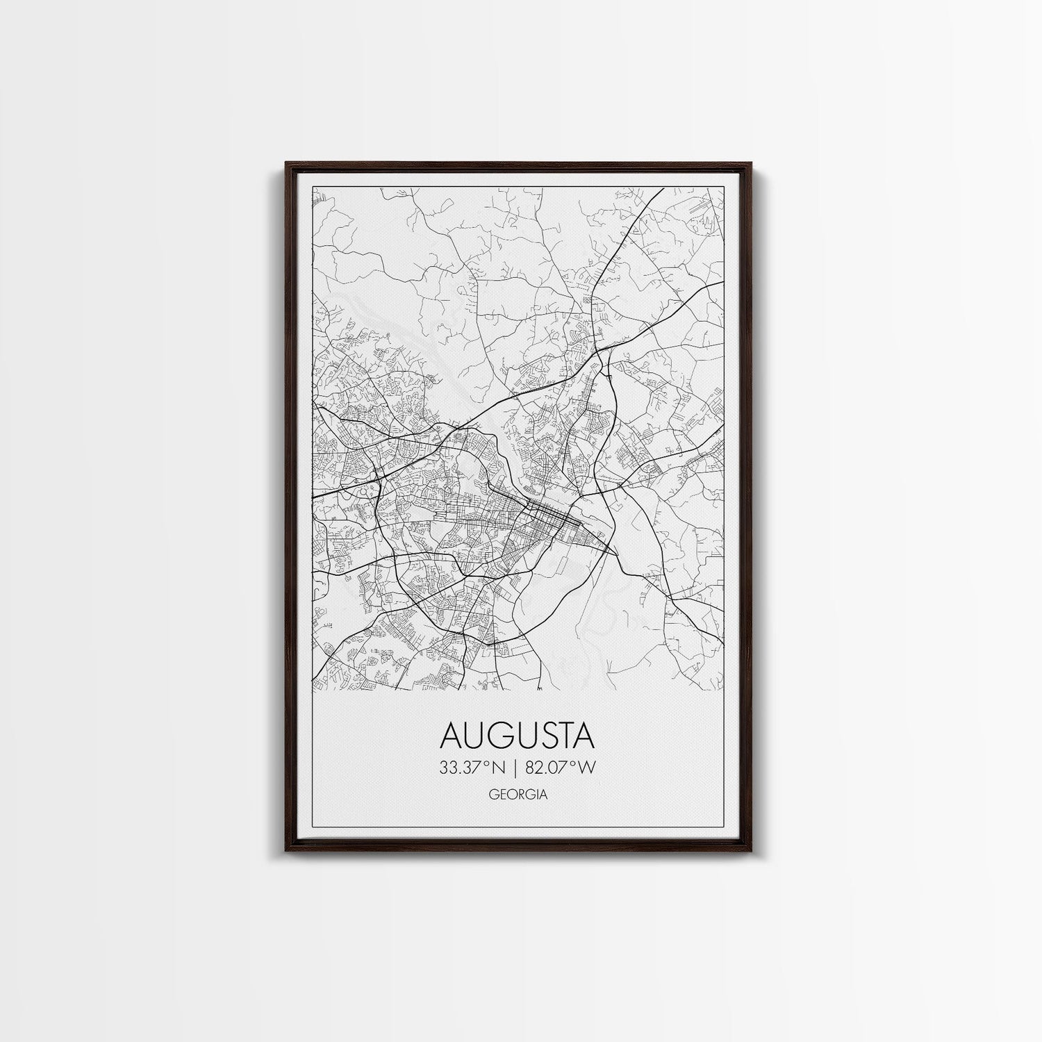 Augusta Street Map, Georgia Map, City Map Art, Dorm Wall Art, Adventure Wall Art, Minimalist Art, Wall Art, Canvas Print, Canvas Wall Art