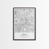 Berlin Street Map, Germany Map, Europe City Map Art, Modern Art, Wall Art, Canvas Print, Canvas Wall Art, Travel Lover Gift, Guest Room Art