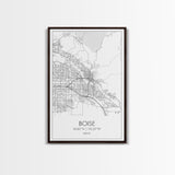 Boise Street Map, Idaho Map, City Map Art, Modern Wall Art, Wall Art, Canvas Print, Canvas Wall Art, Home Décor Wall Art, Travel Print