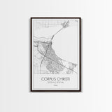 Corpus Christi Street Map, Texas Map, City Map Art, Minimalist Art, Wall Art, Canvas Print, Travel Wall Décor, Gift For Dad, Office Décor