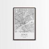 Detroit Street Map, Michigan Map, City Map Art, Minimalist Art, Wall Art, Canvas Print, Wall Art Bedroom, Travel Prints, Gift For Couple