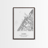 Dubai Street Map, UAE Map, City Map Art, Minimalist Art, Wall Art, Canvas Print, Aviation Gift, Travel Art, Office Décor, Unique Wall Art