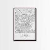 Dublin Street Map, Ireland Map, Europe City Map Art, Minimalist Art, Wall Art, Canvas Print, Pilot Gifts, Travel Wall Art, Above Bed Décor