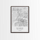 Elk Grove Street Map, California Map, City Map Art, Minimalist Art, Wall Art, Canvas Print, Bedroom Wall Art, Housewarming Gift, Travel Art