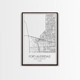 Fort Lauderdale Street Map, California Map, City Map Art, Minimalist Art, Wall Art, Canvas Print, Travel Art, Game Room Décor, Travel Gifts