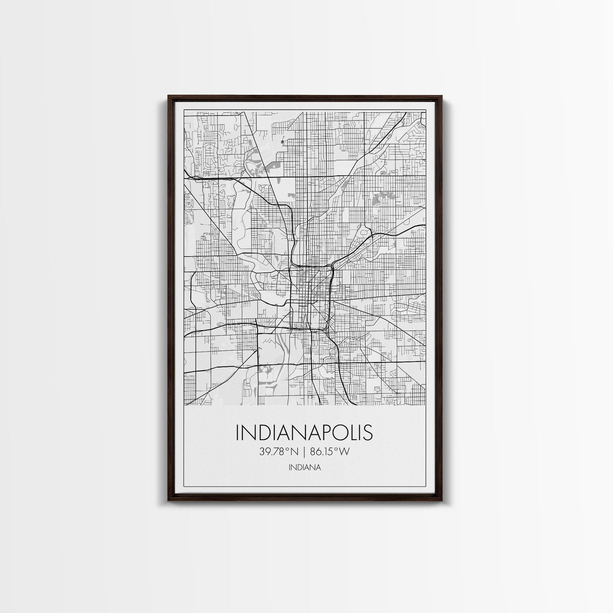 Indianapolis Street Map, Indiana Map, City Map Art, Minimalist Art, Wall Art, Canvas Print, Travel Wall Art, Gifts For Him, Living Room Art