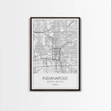 Indianapolis Street Map, Indiana Map, City Map Art, Minimalist Art, Wall Art, Canvas Print, Travel Wall Art, Gifts For Him, Living Room Art