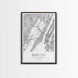 Jersey City Street Map, New Jersey Map, City Map Art, Modern Wall Art, Wall Art, Canvas Print, Bedroom Print, Travel Wall Décor, Travel Gift