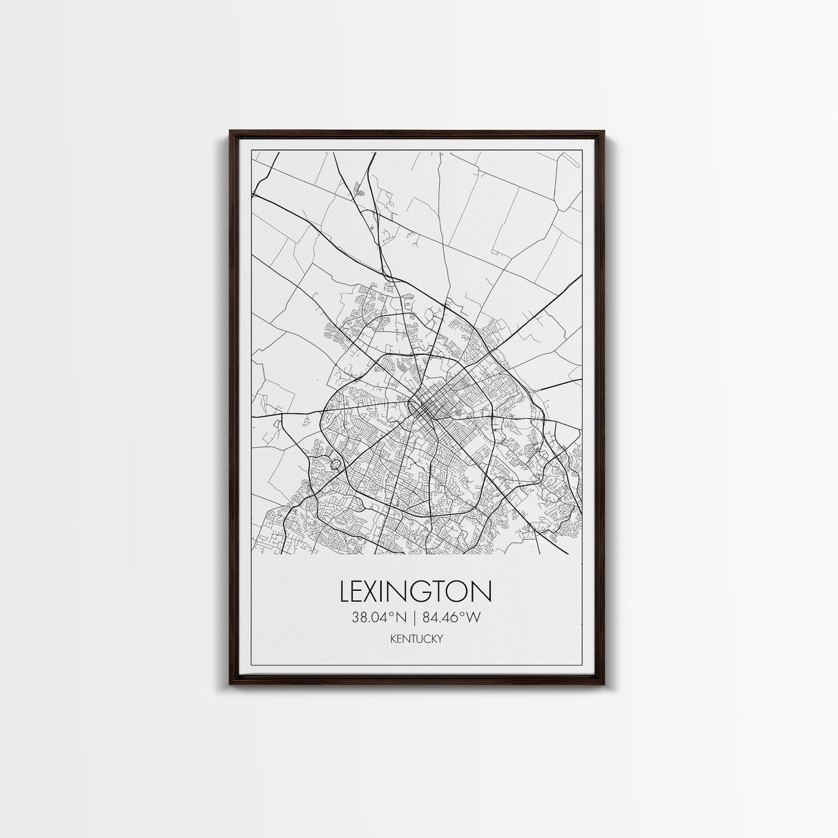 Lexington Street Map, Kentucky Map, City Map Art, Modern Wall Art, Wall Art, Canvas Print, Travel Wall Art, Dorm Room Décor, Engagement Gift