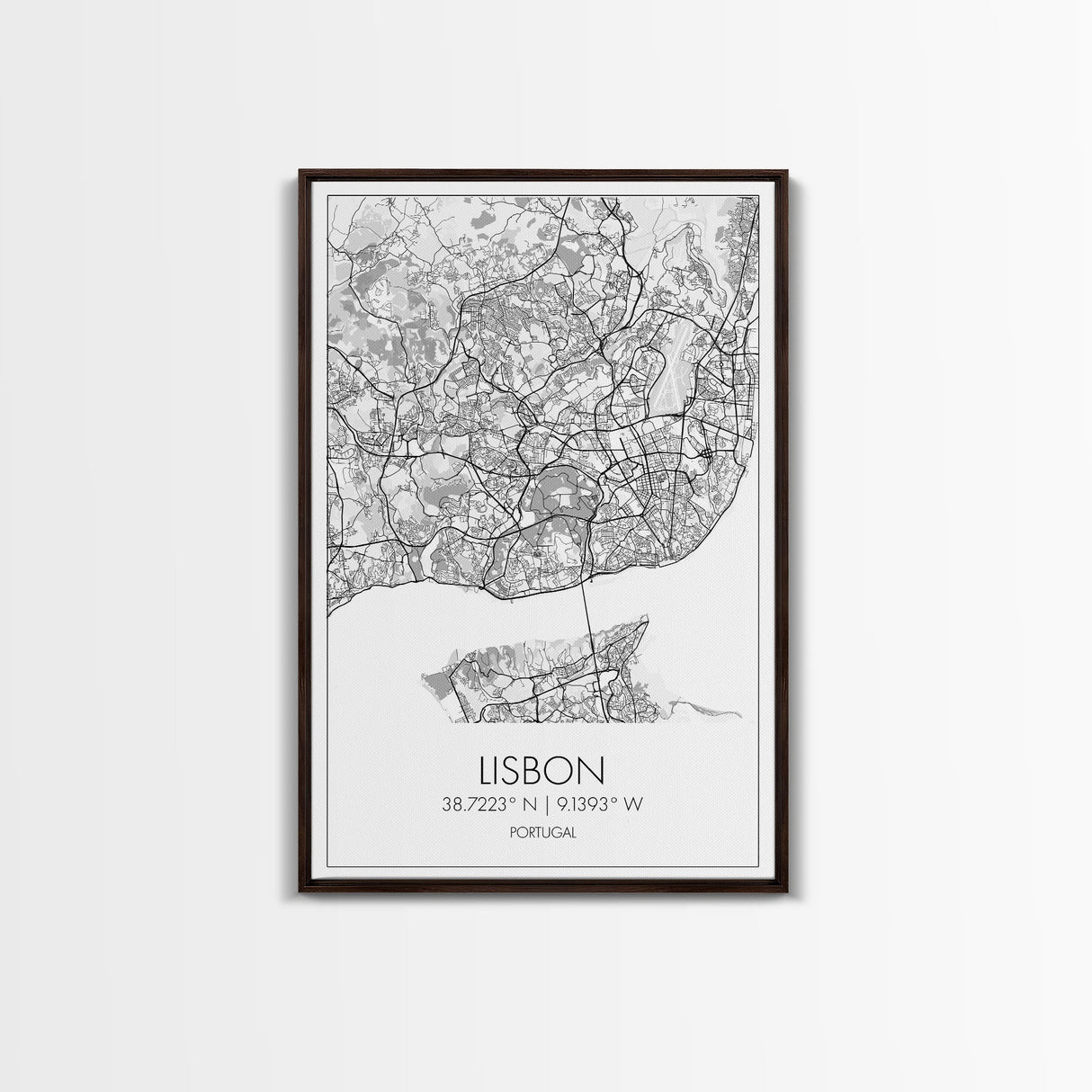 Lisbon Street Map, Portugal Map, City Map Art, Modern Wall Art, Wall Art, Canvas Print, Travel Décor, Above Bed Art, Gift For Couples