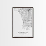 Los Angeles Street Map, California Map, City Map Art, Modern Art, Wall Art, Canvas Print, Travel Wall Print, Wedding Gift, Bedroom Décor