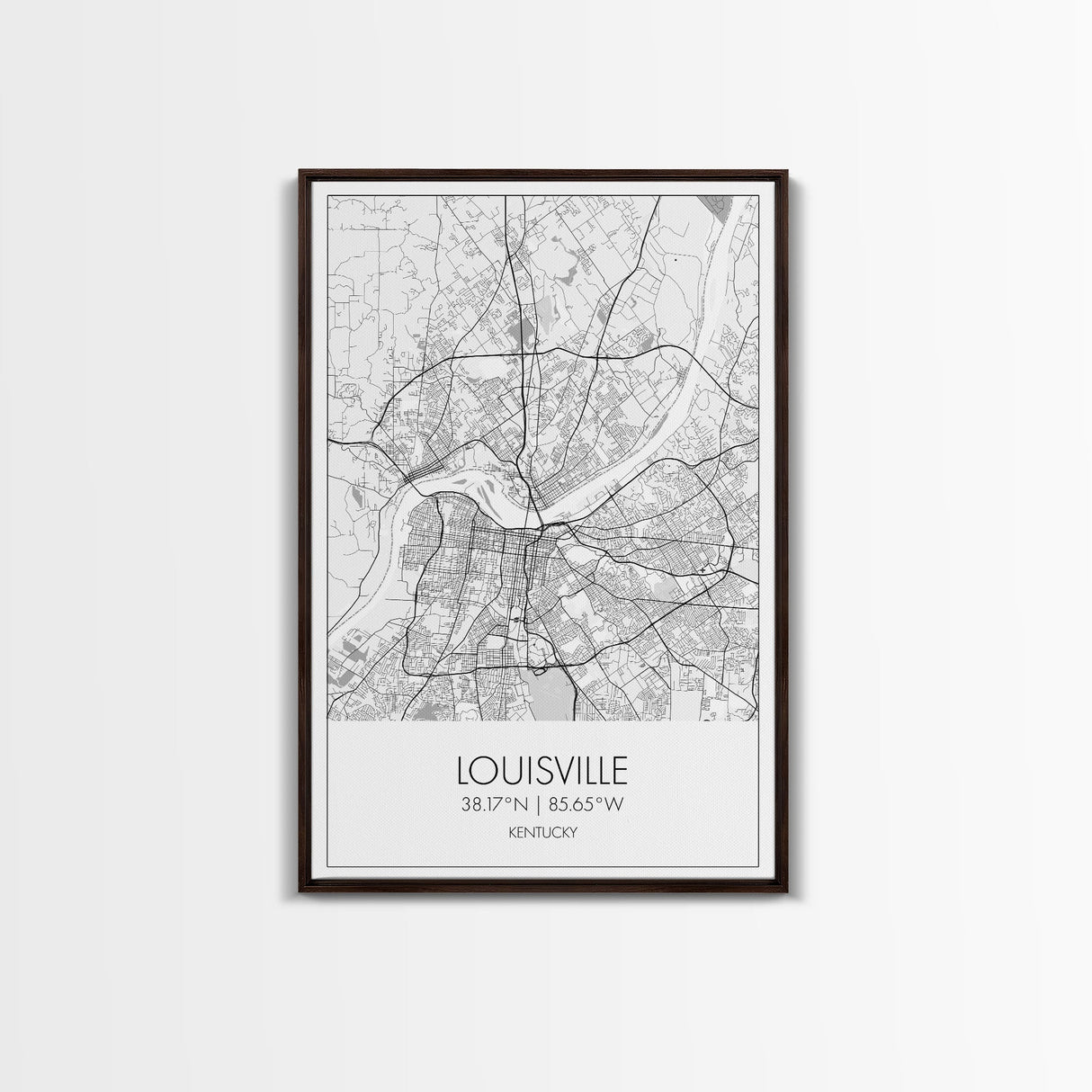 Louisville Street Map, Kentucky Map, City Map Art, Modern Art, Wall Art, Canvas Print, Travel Wall Art, Wall Décor Bedroom, Gifts For Dad