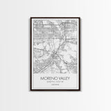 Moreno Valley Street Map, California Map, City Map Art, Modern Art, Wall Art, Canvas Print, Wall Art For Bedroom, Couple Gift, Travel Print