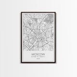 Moscow Street Map, Russia Map, Europe City Map Art, Modern Art, Wall Art, Canvas Print, Wall Art Prints, Gift For Husband, Travel Wall Décor