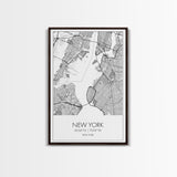 New York Street Map, New York Map, City Map Art, Modern Art, Wall Art, Canvas Print, Home Office Art, Unique Travel Gifts, Travel Wall Print