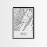 Newark Street Map, New Jersey Map, City Map Art, Modern Art, Wall Art, Canvas Print, Living Room Art, Best Friends Gift, Travel Art