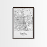 Omaha Street Map, Nebraska Map, City Map Art, Modern Art, Wall Art, Canvas Print, Living Room Wall Art, Travel Gifts For Men, Travel Art