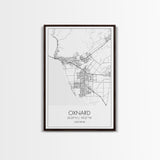 Oxnard Street Map, California Map, City Map Art, Minimalist Art, Wall Art, Canvas Print, Bedroom Print, Anniversary Gift, Travel Wall Print