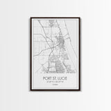 Port St Lucie Street Map, Florida Map, City Map Art, Minimalist Art, Wall Art, Canvas Print, Friend Gift, Black And White Art, Travel Décor