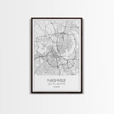 Nashville Street Map, Tennessee Map, City Map Art, Modern Art, Wall Art, Canvas Print, Music Studio Art, Gift For Music Lover, Travel Art