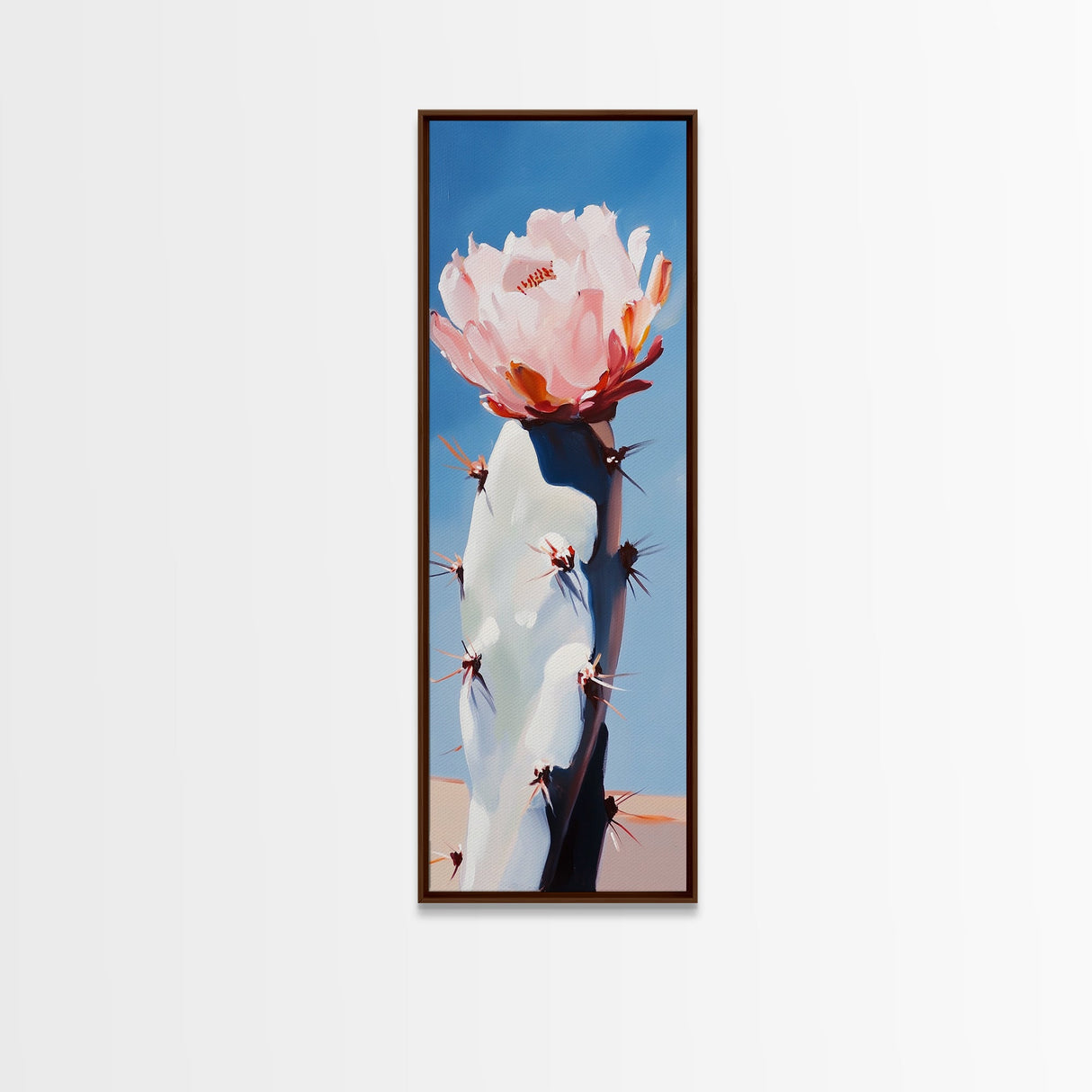 Desert Cactus Framed Canvas Print southwest wall art agave painting moody art gift idea her rustic decor