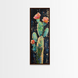 Blooming Cactus Canvas Print pink orange wall art southwest wall art agave painting boho art botanical prints