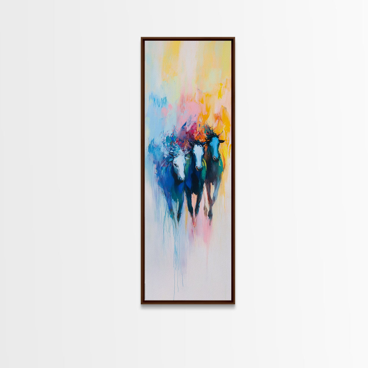 Abstract Horse Art Framed Canvas Print Colorful Western Wall Art, Bull and Bear Art, Moody Art, Farmhouse Art, Rustic Wall Art