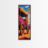Vibrant Wagon Scene Canvas Print Southwest Wall Art Rustic Decor Living Room Art Western Landscape Painting Extra Wide Art