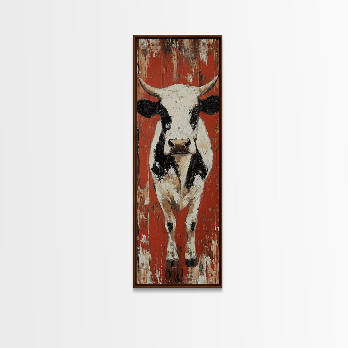 Bold Western Cowboy Framed Canvas Print rustic decor farmhouse art southwest wall art tall narrow art moody art extra wide art