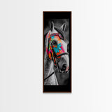 Painted Horse Portrait Framed Canvas Print | Horse Wall Art | Rustic Western Decor | Moody Art | Farmhouse Wall Art | Gift Idea