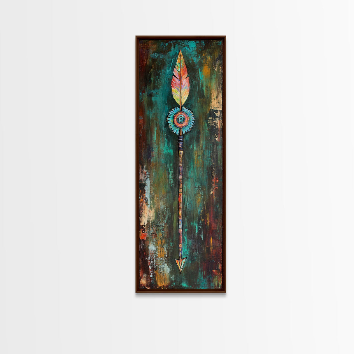 Tribal Arrow Art Canvas Print Southwest Wall Art Boho Decor Tall Narrow Art Rustic Wall Art Above Bed Wall Art