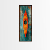Colorful Kayak Painting Framed Canvas Print Nautical Decor Coastal Cowgirl Wall Art Lake Tahoe Art Above Bed Wall Art