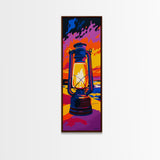 Vibrant Lantern Painting Framed Canvas Print Moody Art Rustic Decor Southwest Wall Art Living Room Art Colorful Wall Art