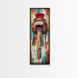 Rustic Saddle Painting Canvas Print Farmhouse Wall Art Moody Art Rustic Decor Southwest Wall Art Tall Narrow Art
