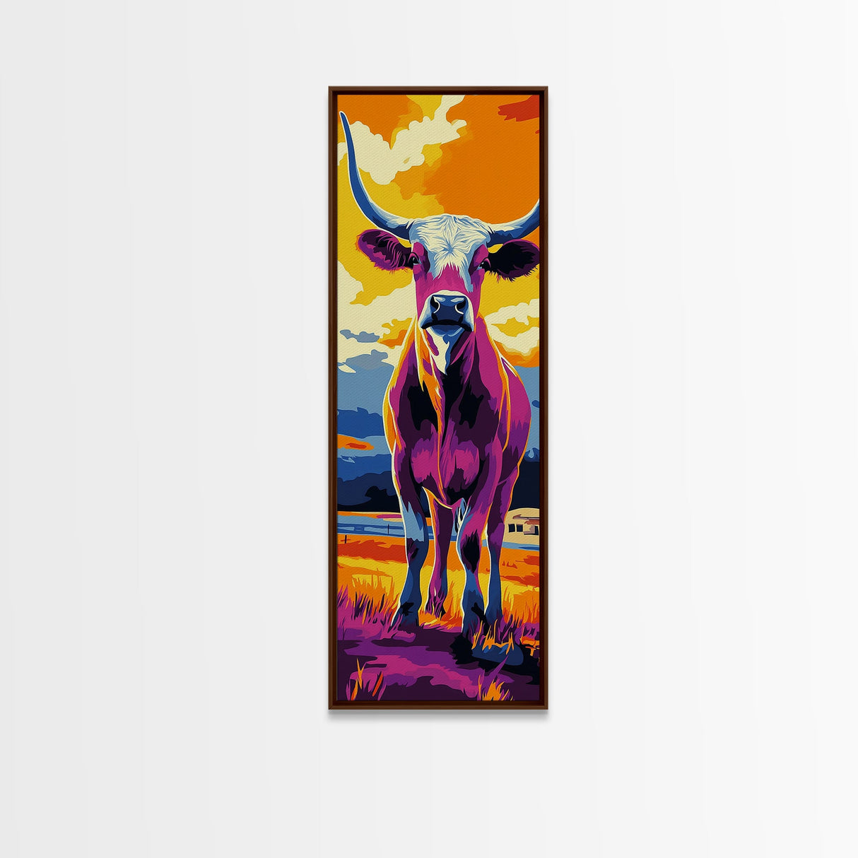 Pop Art Longhorn Canvas Print colorful cow art rustic wall art southwest wall art living room art above sofa art gift idea for her
