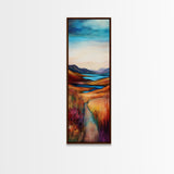Rolling Hills Landscape Framed Canvas Print mountain painting, Ireland painting, landscape painting, lake Tahoe art, rustic wall art