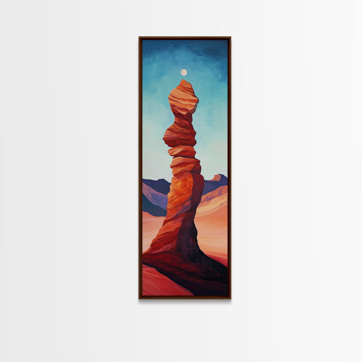 Red Rock Balance Framed Canvas Print, Southwest Wall Art, Joshua Tree Art, Tall Narrow Art, Boho Art, Geometric Wall Art