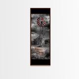 Western Windmill Art, Canvas Print, rustic décor, windmill wall art, farmhouse art, extra wide art, Joshua tree art, southwest wall art