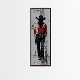 Gunslinger Cowboy Art, Framed Canvas Print, cowgirl painting, rustic wall art, moody art, gift idea, southwest wall art, vintage art